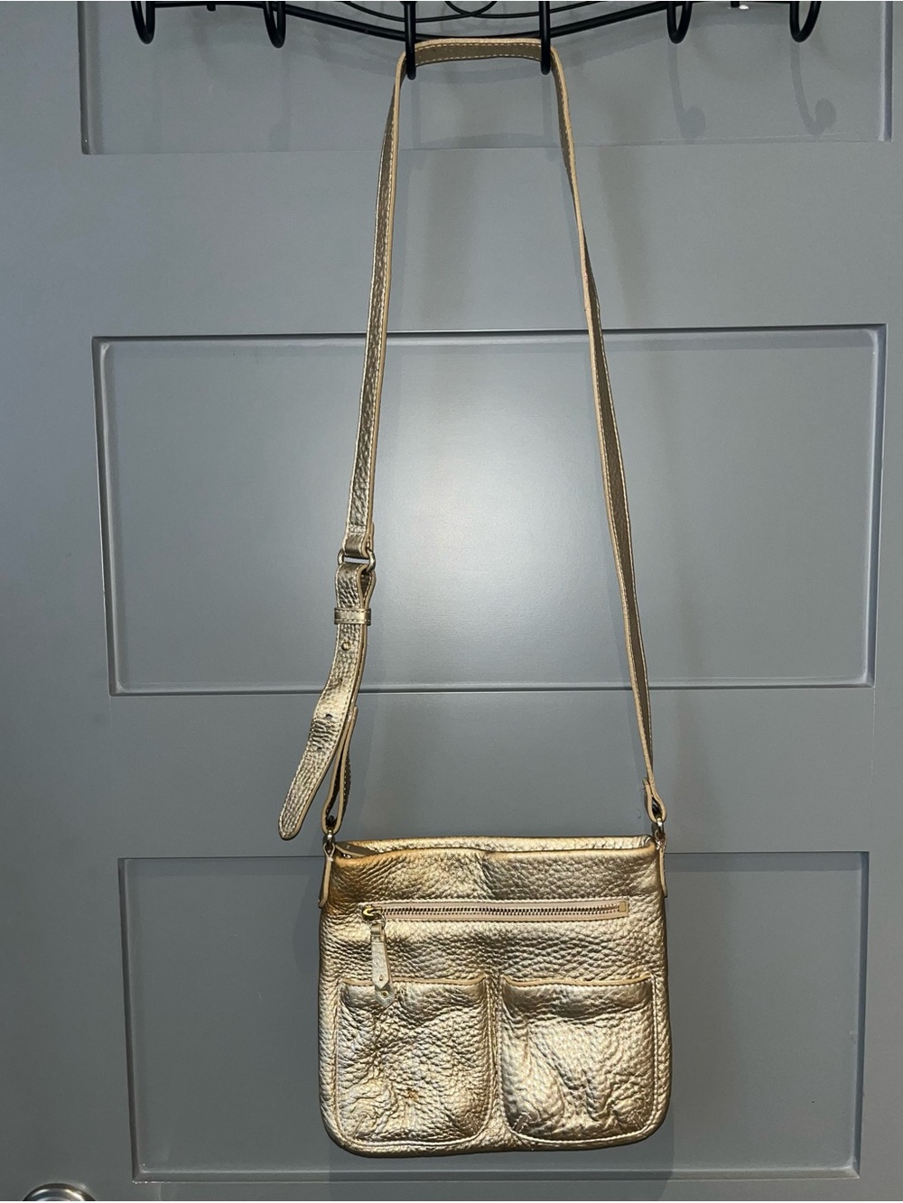 Vintage Cole Haan Metallic Gold Crossbody Bag